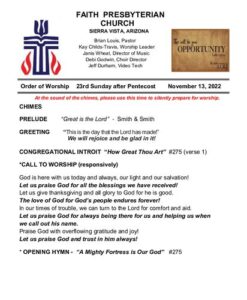 thumbnail of 11-13-22 Communion Bulletin